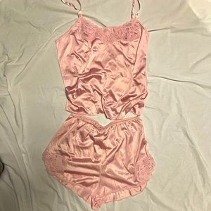 VINTAGE VANITY FAIR NIGHT SET BLUSH PINK
